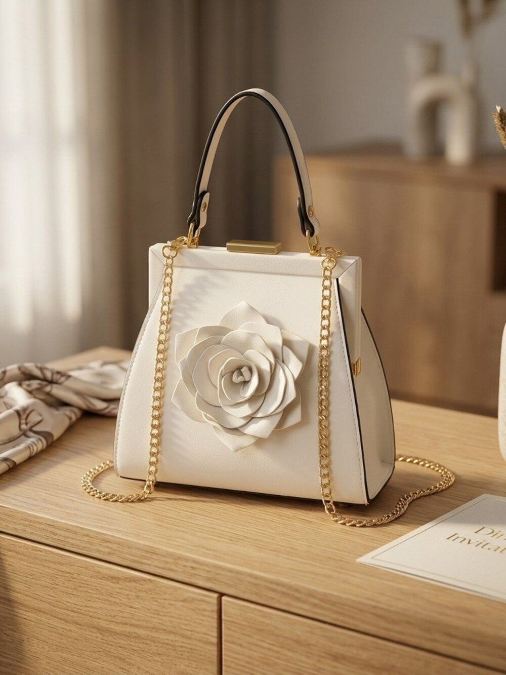 Patricia Nash Ivory Bloom Top-Handle Kiss- Lock Crossbody